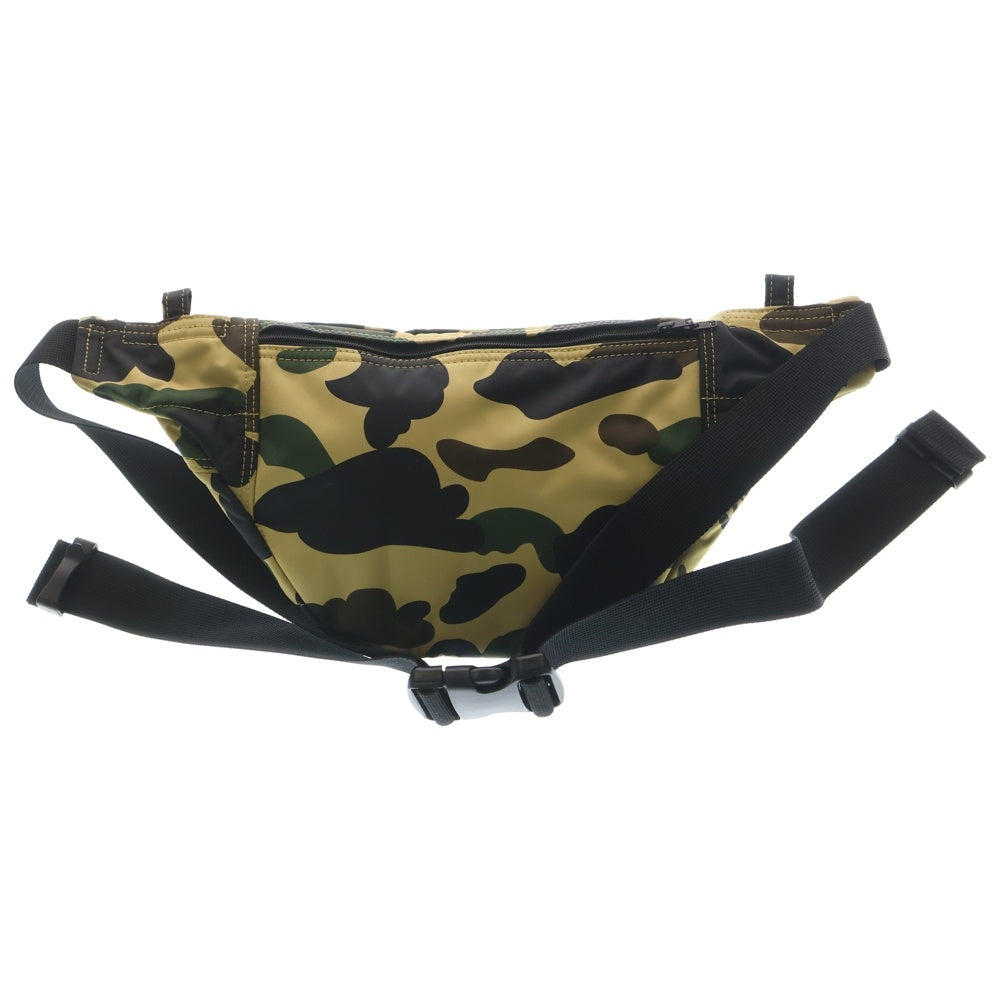 A BATHING APE(アベイシングエイプ) ×PORTER ポーター カモフラージュ柄 ナイロン ウエストバッグ ボディバッグ マルチカラー