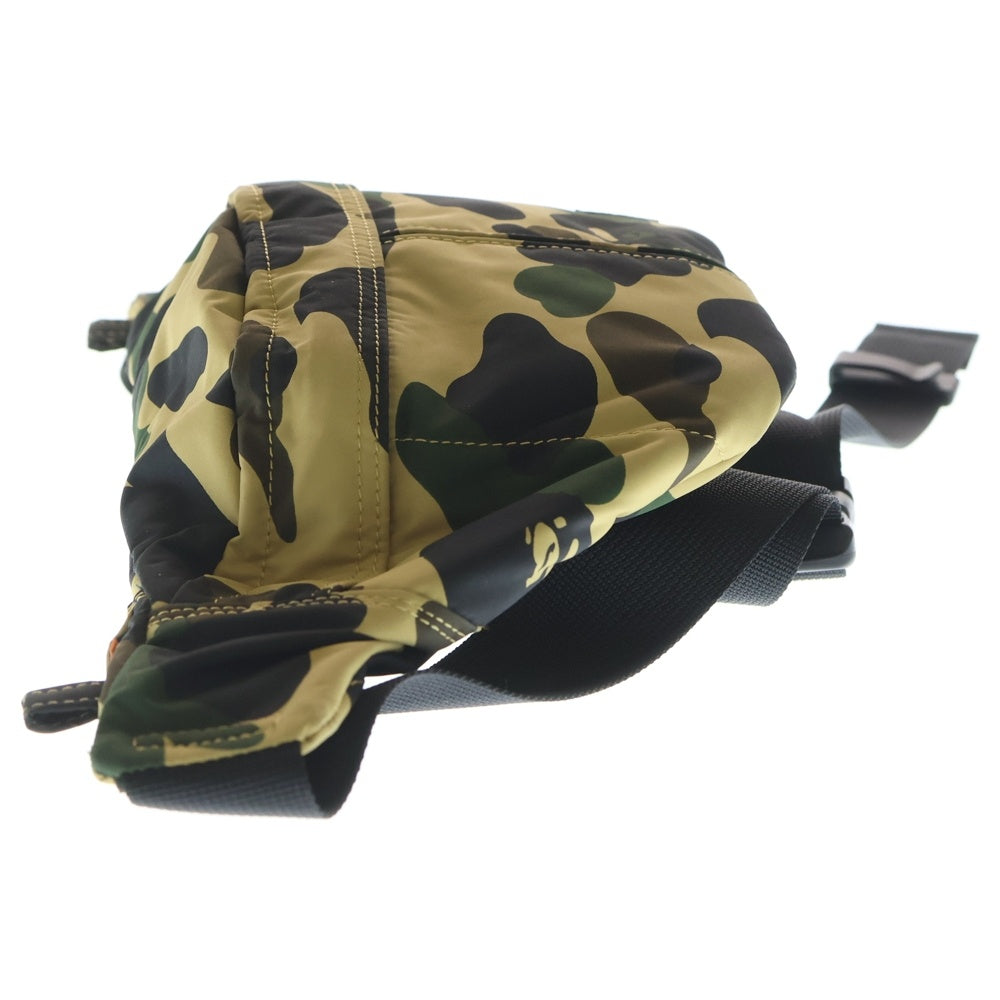 A BATHING APE(アベイシングエイプ) ×PORTER ポーター カモフラージュ柄 ナイロン ウエストバッグ ボディバッグ マルチカラー