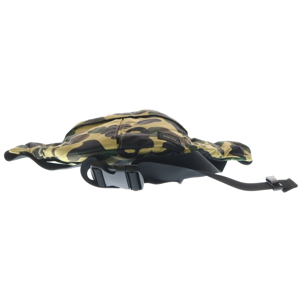 A BATHING APE(アベイシングエイプ) ×PORTER ポーター カモフラージュ柄 ナイロン ウエストバッグ ボディバッグ マルチカラー