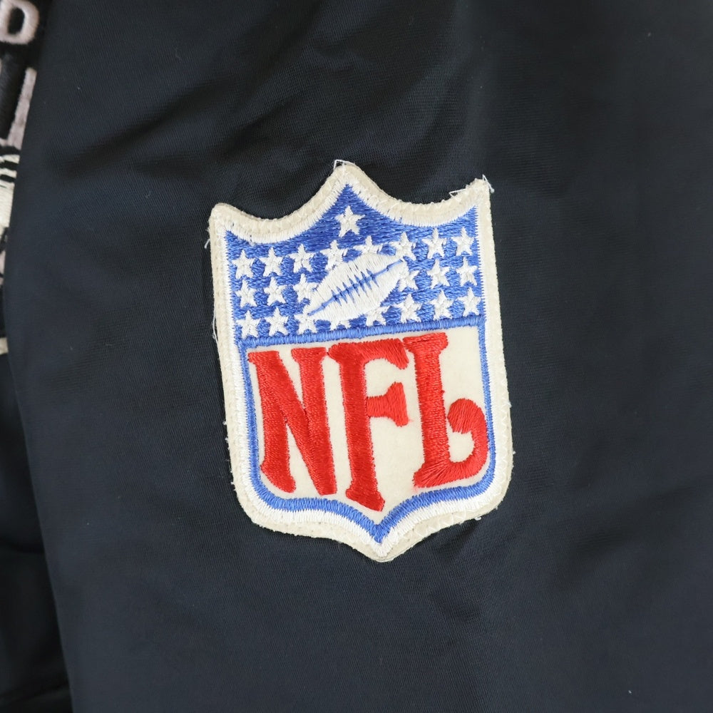 STAETER BLACK LABEL(スターターブラックレーベル) 90s NFL RAIDERS ライダース ヴァーシティージャケット 中綿入り サテン ブラック