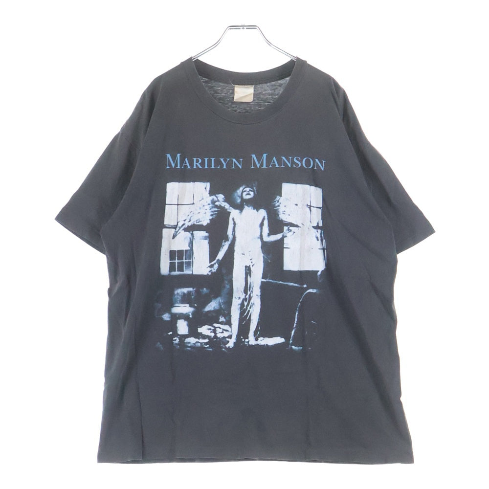 VINTAGE(ヴィンテージ) 90's MARILYN MANSON ANTICHRIST SUPERSTAR マリリンマンソン アンチクライスト プリント 半袖Tシャツ カットソー ブラック