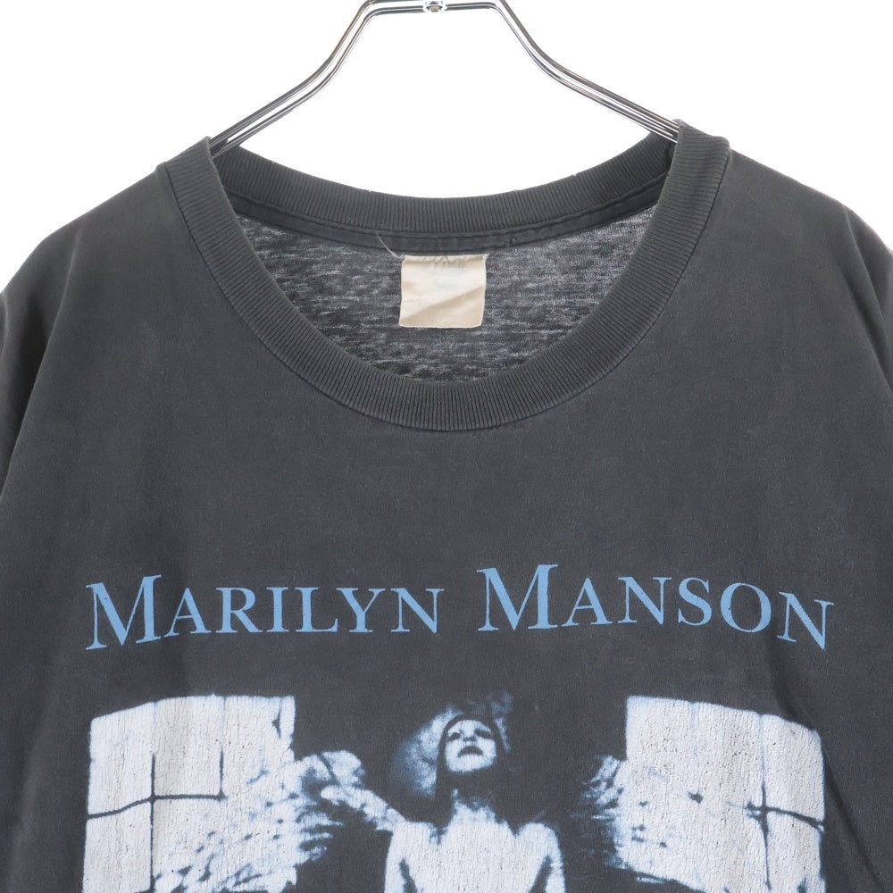 VINTAGE(ヴィンテージ) 90's MARILYN MANSON ANTICHRIST SUPERSTAR マリリンマンソン アンチクライスト プリント 半袖Tシャツ カットソー ブラック