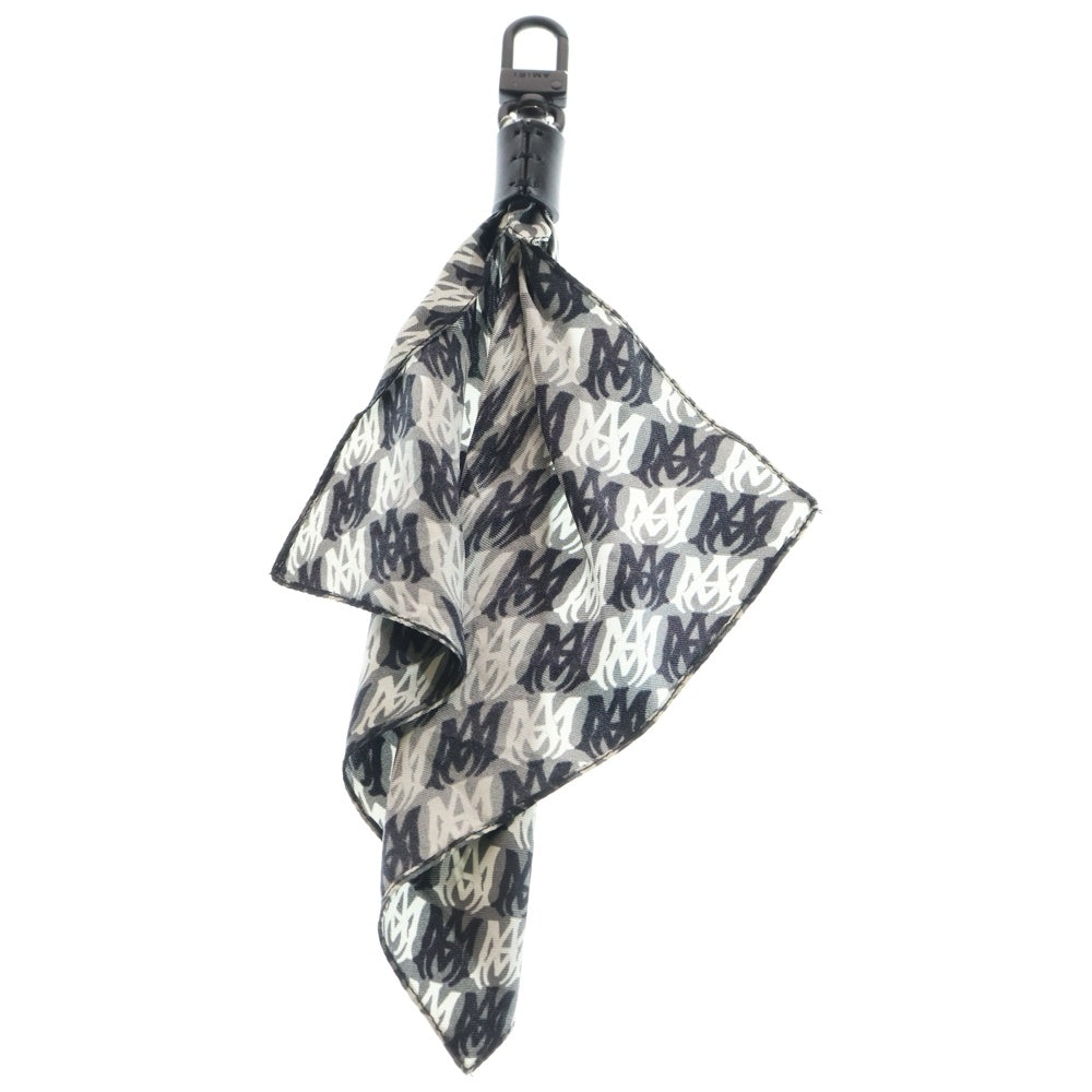 AMIRI(アミリ) 総柄 シルク スカーフ キーホルダー ブラック