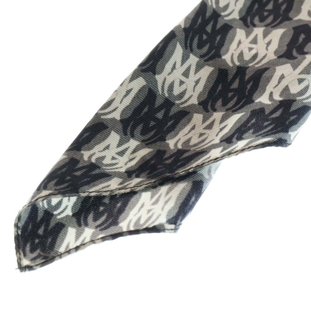 AMIRI(アミリ) 総柄 シルク スカーフ キーホルダー ブラック