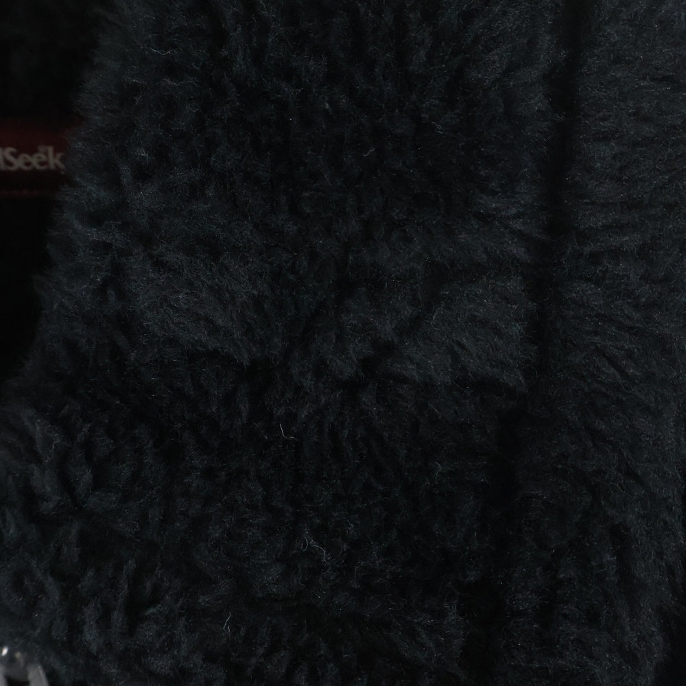 Hideandseek(ハイドアンドシーク) 24AW B-3 Jacket フェイク レザー ムートン ジップアップ フライト ジャケット ブラック HJ-120124