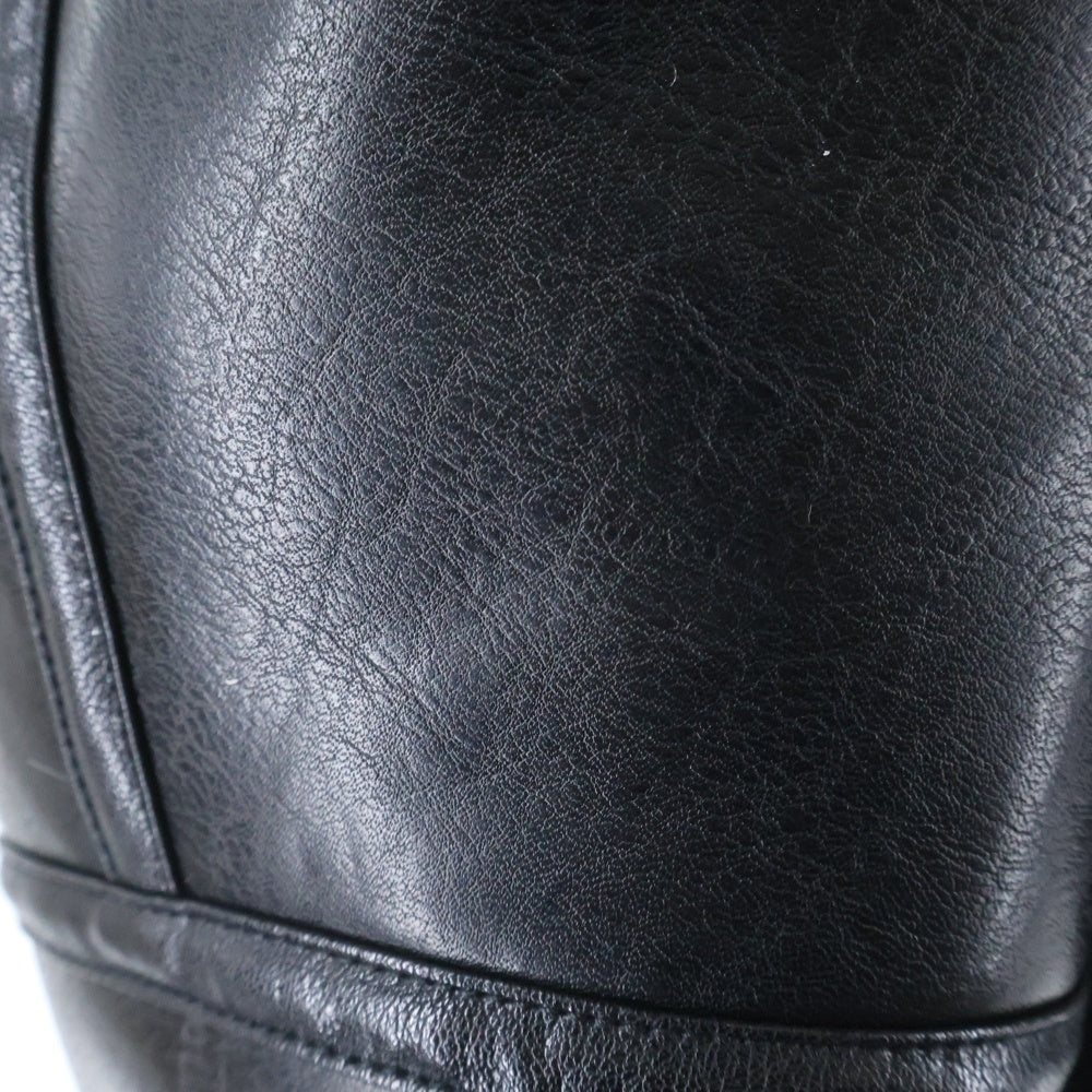 Hideandseek(ハイドアンドシーク) 24AW B-3 Jacket フェイク レザー ムートン ジップアップ フライト ジャケット ブラック HJ-120124