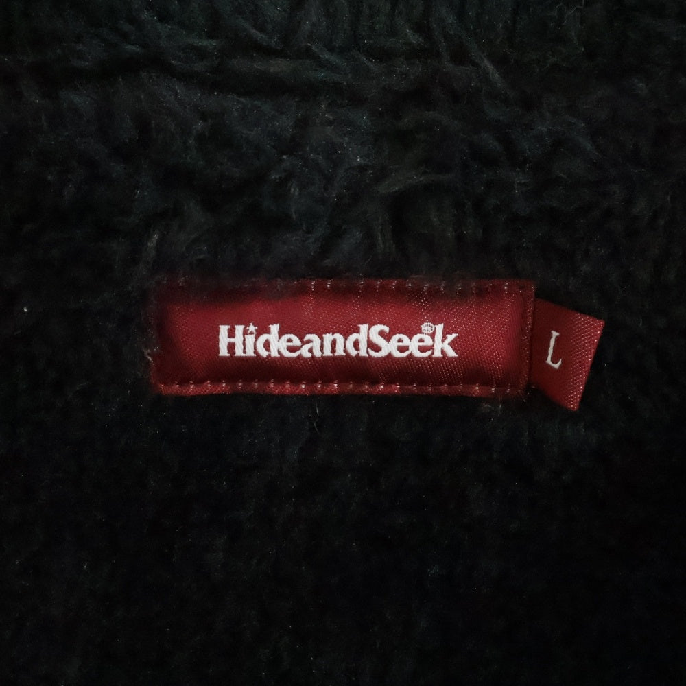 Hideandseek(ハイドアンドシーク) 24AW B-3 Jacket フェイク レザー ムートン ジップアップ フライト ジャケット ブラック HJ-120124