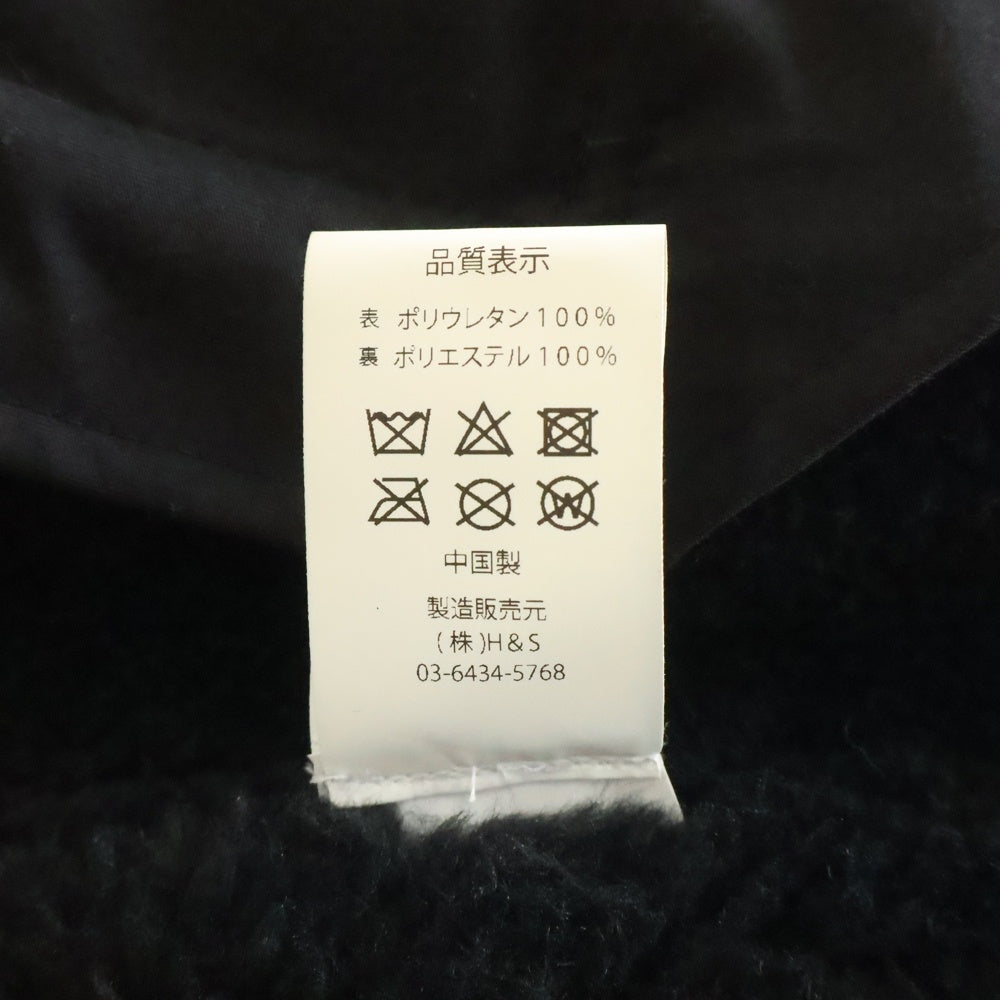 Hideandseek(ハイドアンドシーク) 24AW B-3 Jacket フェイク レザー ムートン ジップアップ フライト ジャケット ブラック HJ-120124