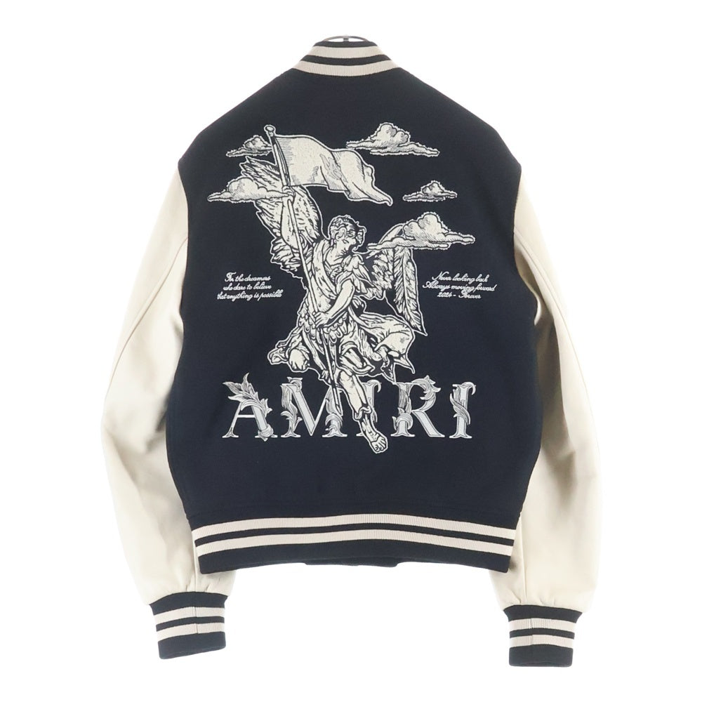 AMIRI(アミリ) Angegel Varsity Jacket エンジェル MAロゴ刺繍 バーシティ ジャケット スタジャン ブラック