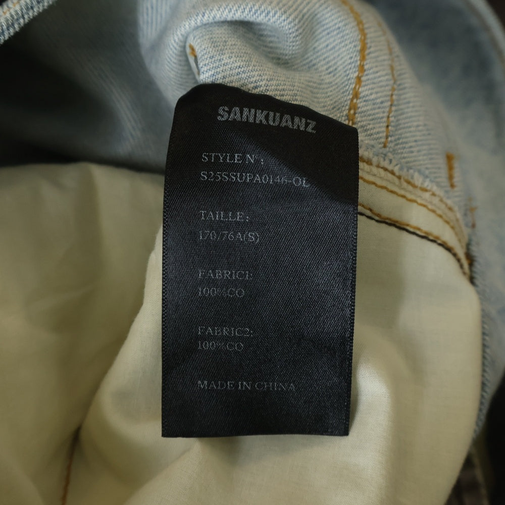 SANKUANZ(サンクアンズ) DOUBLE LAYER WAIST CROPPED PANTS ダブルレイヤー ウエストクロップドパンツ インディゴ/カーキ S25SSUPA0146-OL