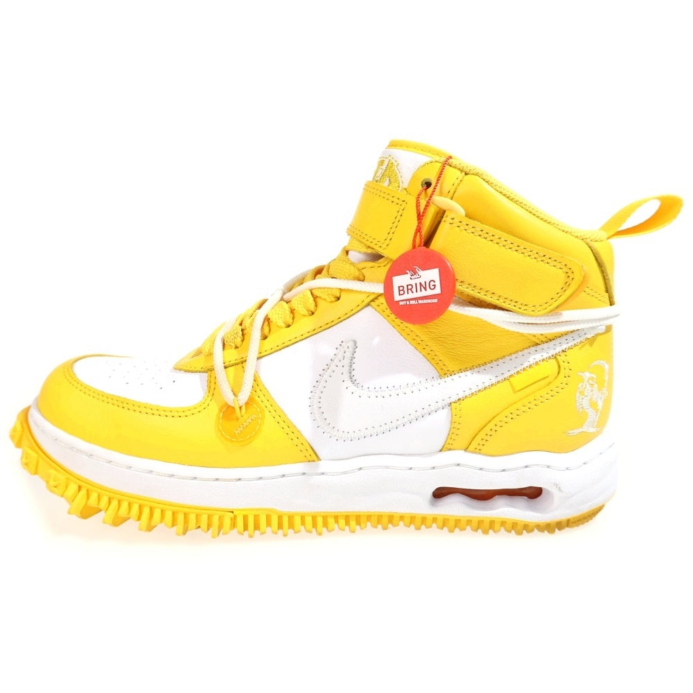 NIKE(ナイキ) ×AIR FORCE 1 MID SP LTHR DR0500-101 オフホワイト エアフォース 1 ミッドカットスニーカー ホワイト/イエロー US8.5/26.5cm
