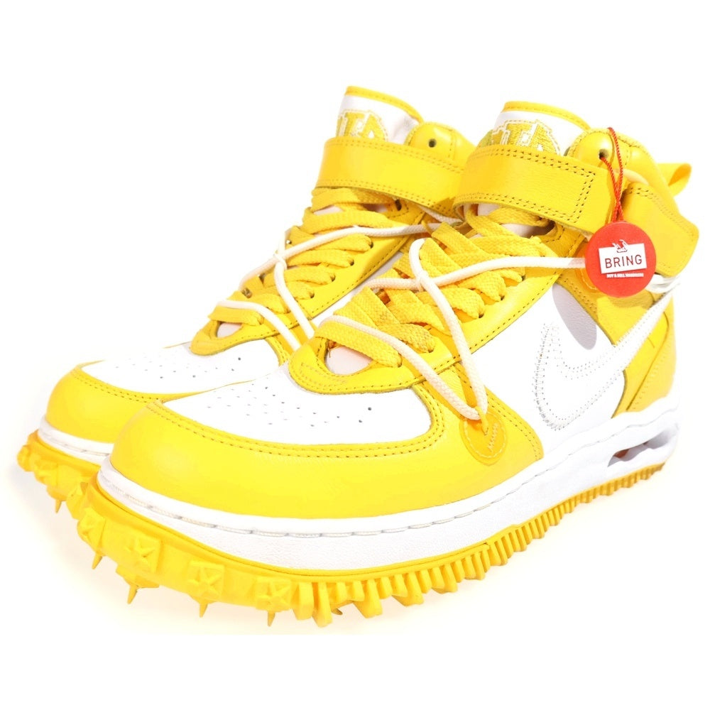 NIKE(ナイキ) ×AIR FORCE 1 MID SP LTHR DR0500-101 オフホワイト エアフォース 1 ミッドカットスニーカー ホワイト/イエロー US8.5/26.5cm