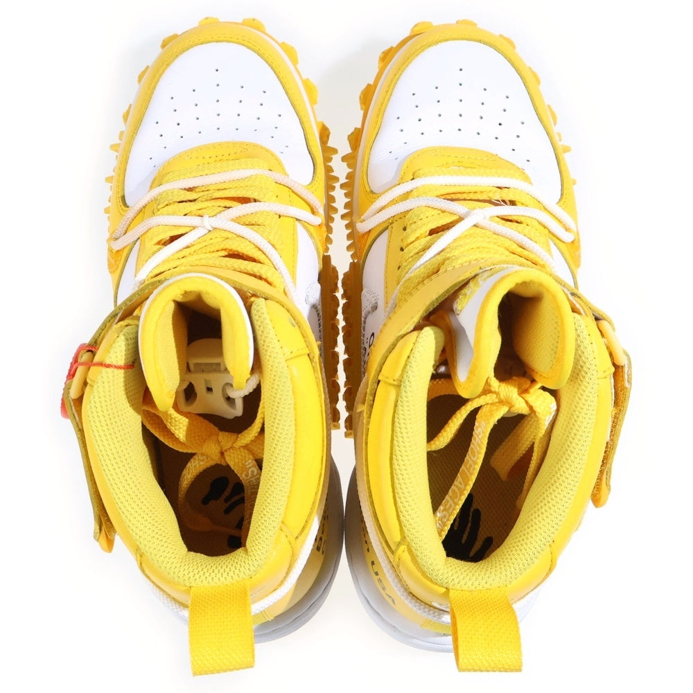 NIKE(ナイキ) ×AIR FORCE 1 MID SP LTHR DR0500-101 オフホワイト エアフォース 1 ミッドカットスニーカー ホワイト/イエロー US8.5/26.5cm
