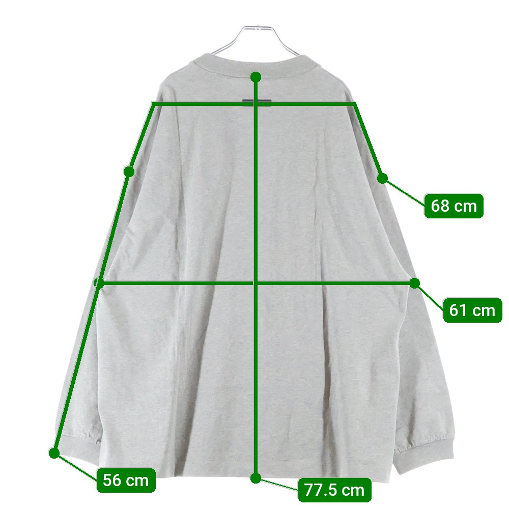 FEAR OF GOD ESSENTIALS(フィアオブゴッド エッセンシャルズ) ロゴプリント 長袖Tシャツ カットソー グレー
