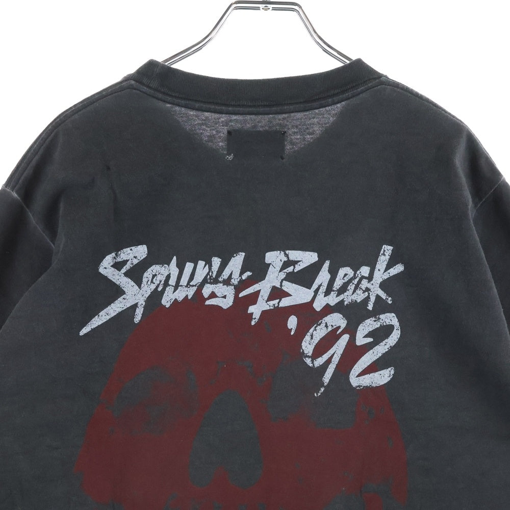 M+RC NOIR(マルシェノア) フェード加工 両面プリント半袖Tシャツ カットソー ブラック