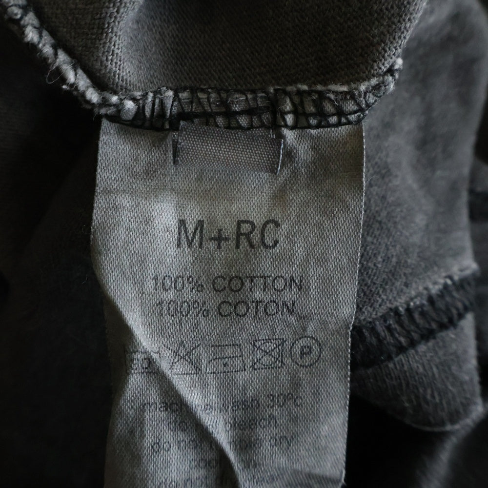 M+RC NOIR(マルシェノア) フェード加工 両面プリント半袖Tシャツ カットソー ブラック