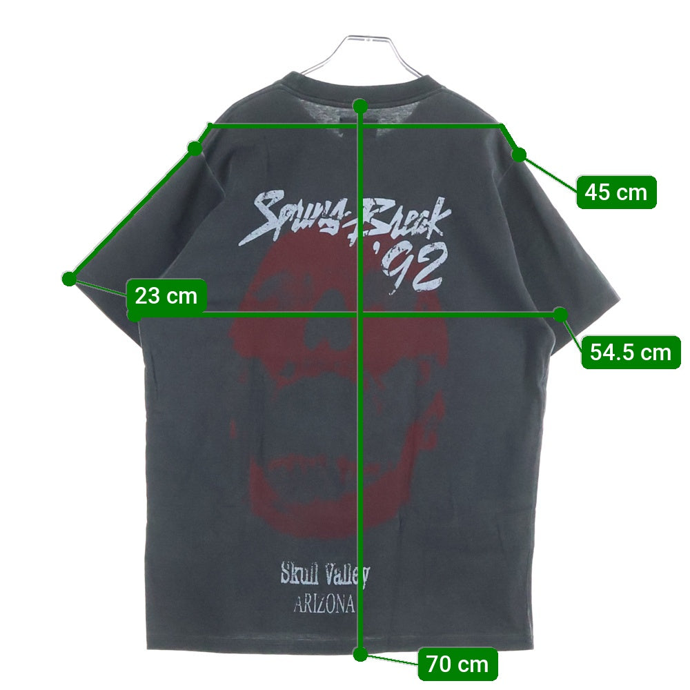 M+RC NOIR(マルシェノア) フェード加工 両面プリント半袖Tシャツ カットソー ブラック
