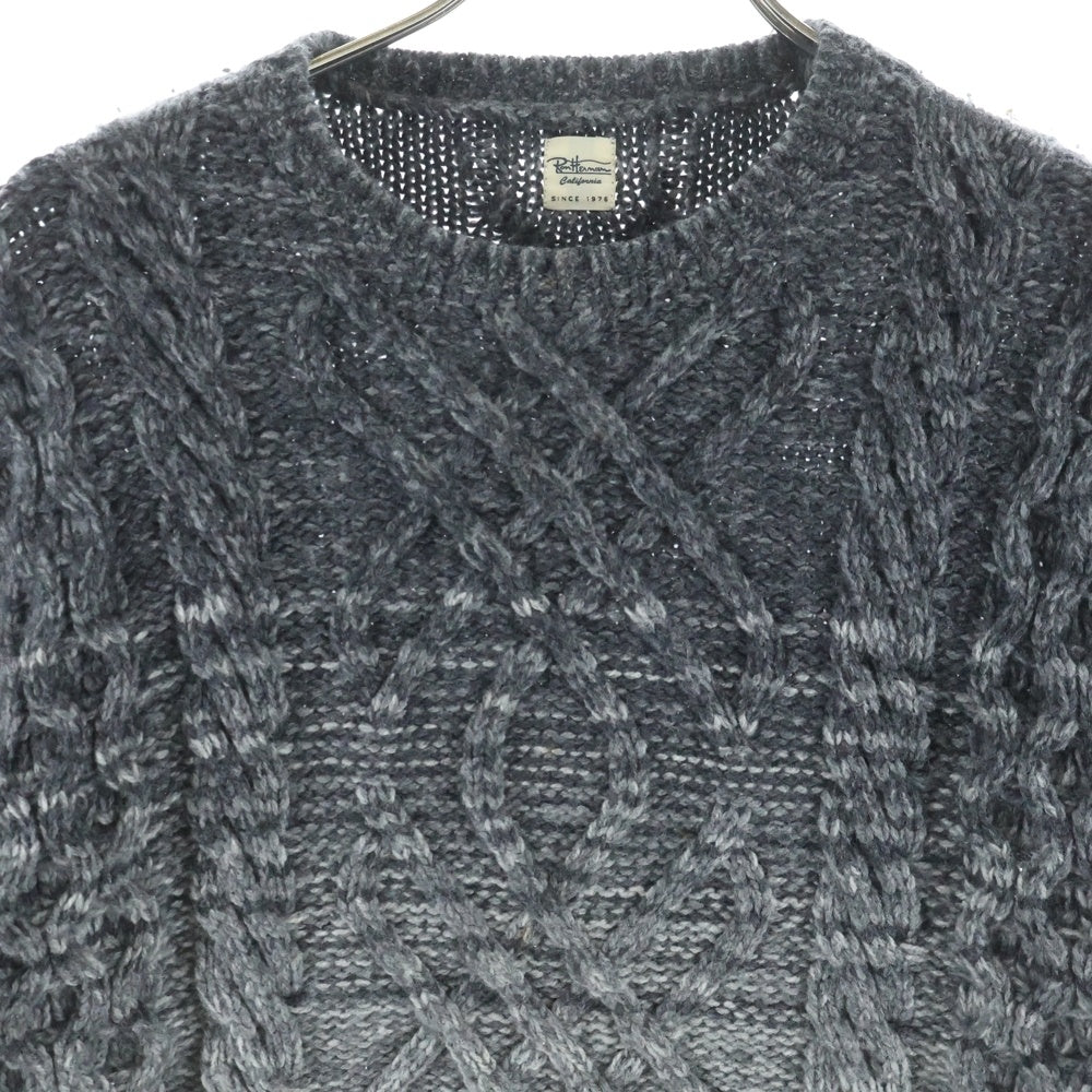 RON HERMAN(ロンハーマン) ウール リブ編み ニット クルーネックセーター グレー 3020800065