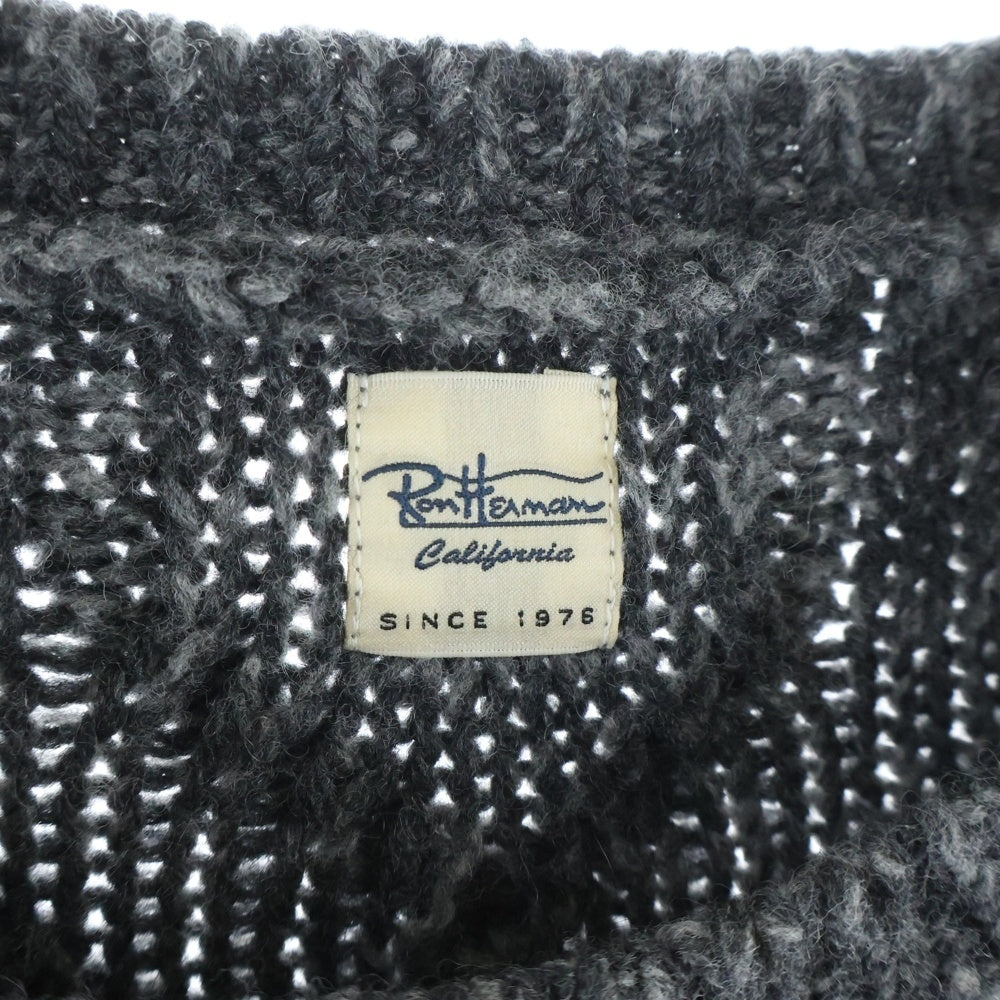 RON HERMAN(ロンハーマン) ウール リブ編み ニット クルーネックセーター グレー 3020800065