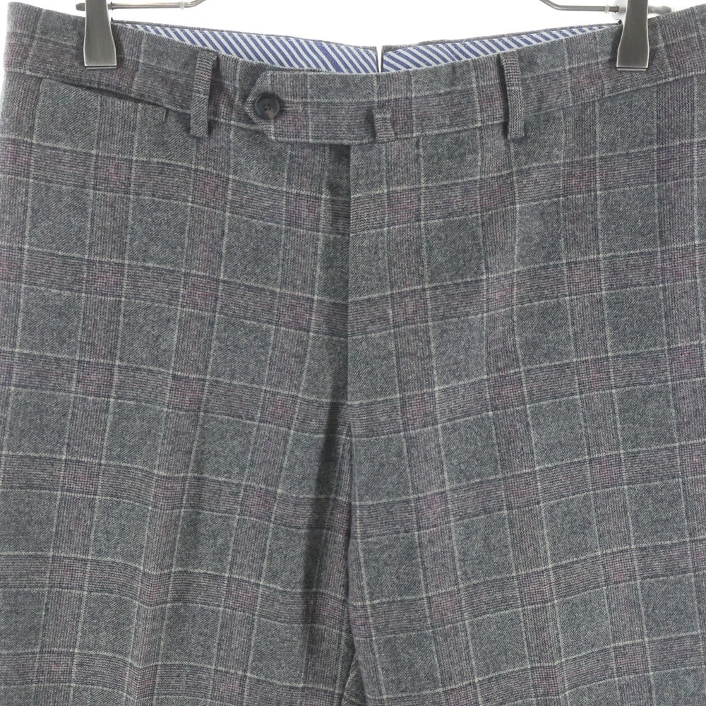 TOMORROWLAND PILGRIM(トゥモローランド ピルグリム) チェック柄 スーツトラウザー パンツ グレー