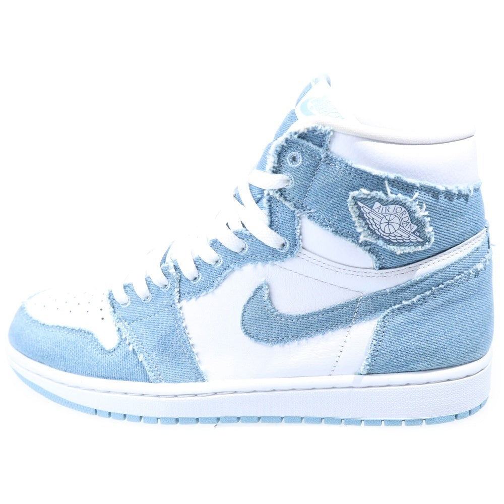 NIKE(ナイキ) WMNS AIR JORDAN 1 HIGH OG DENIM ウィメンズ エアジョーダン1 デニム ハイカットスニーカー ホワイト/ブルー US10.5/27.5cm DM9036-104 レディース