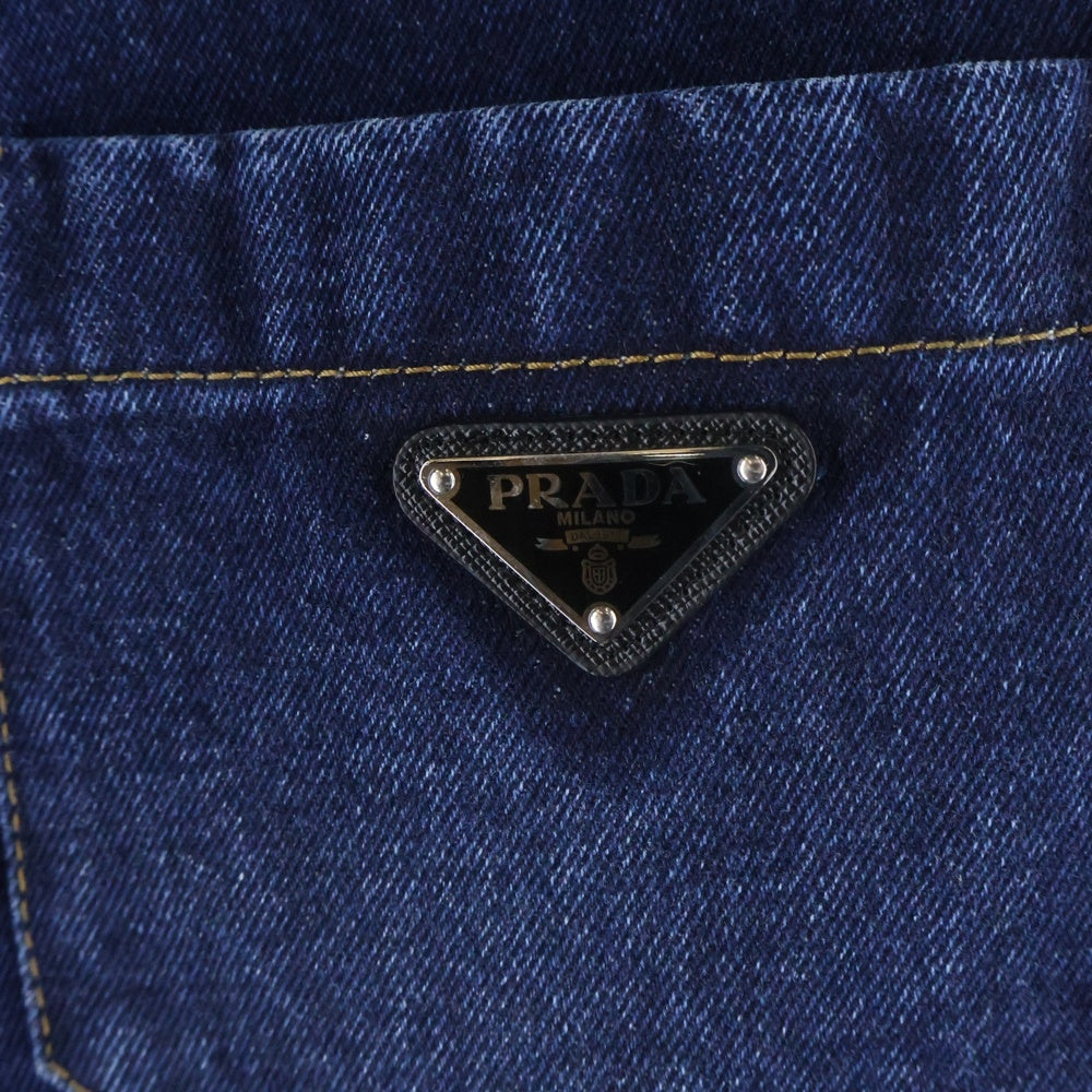 PRADA(プラダ) トライアングルロゴプレート 半袖 デニムシャツ カジュアル インディゴ GEC067 S212 13HO