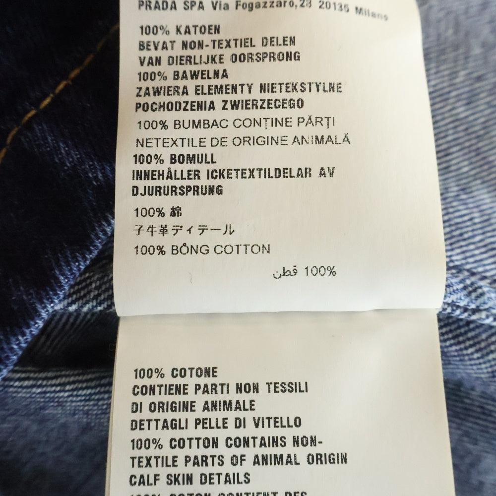 PRADA(プラダ) トライアングルロゴプレート 半袖 デニムシャツ カジュアル インディゴ GEC067 S212 13HO