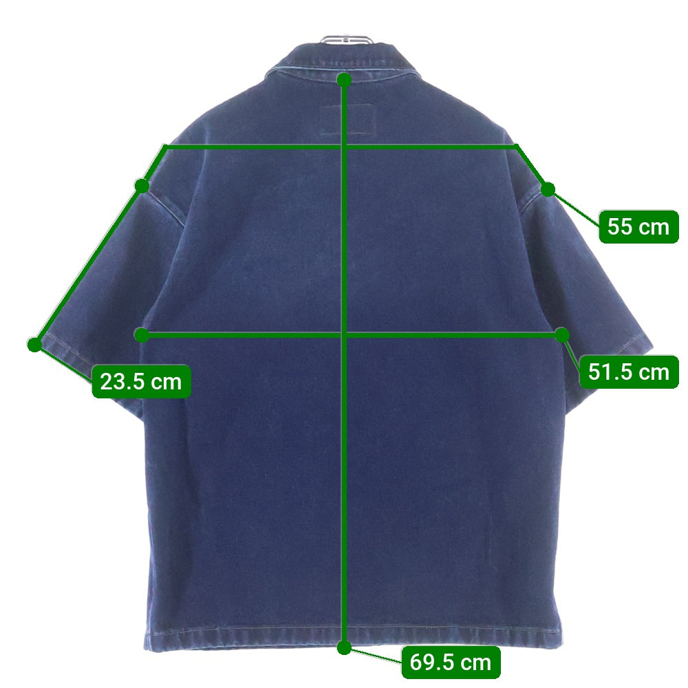 PRADA(プラダ) トライアングルロゴプレート 半袖 デニムシャツ カジュアル インディゴ GEC067 S212 13HO