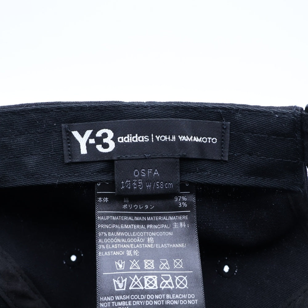 Y-3(ワイスリー) 18SS Street Cap フロントロゴ 6パネル キャップ 帽子 ブラック