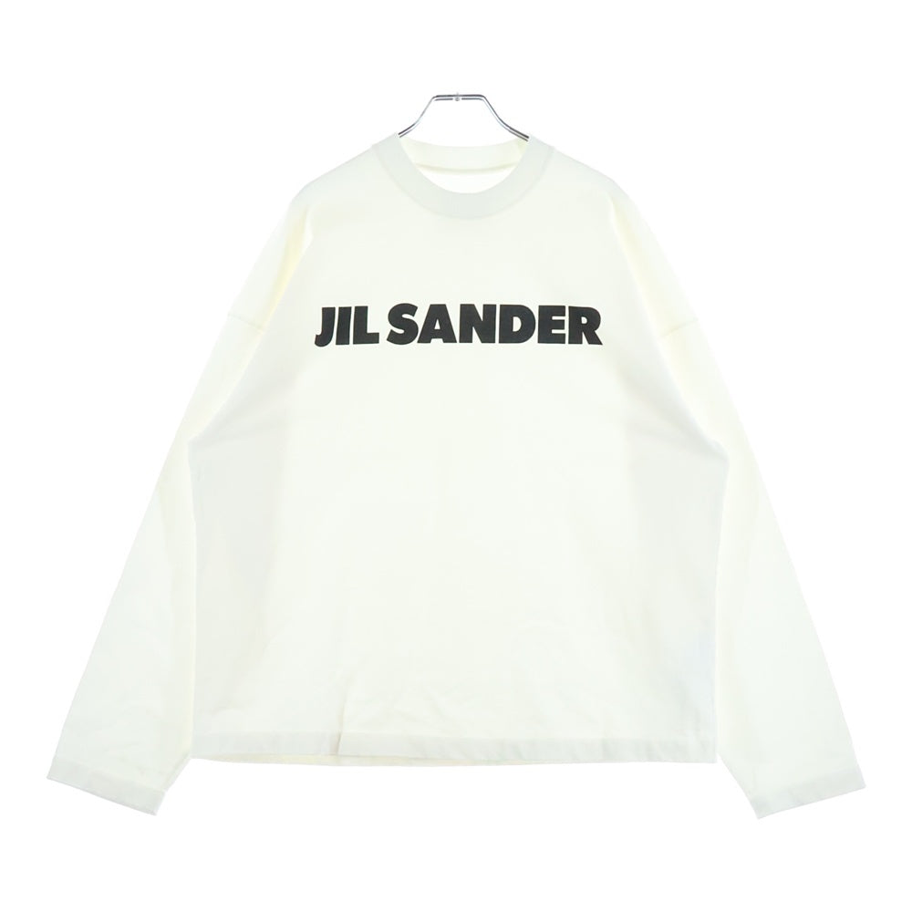 JIL SANDER(ジルサンダー) 24AW フロントロゴプリント クルーネック ロングスリーブ 長袖Tシャツ カットソー ホワイト J22GC0136 J45148