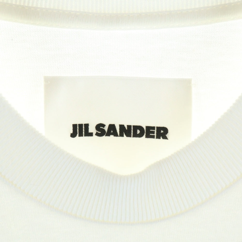 JIL SANDER(ジルサンダー) 24AW フロントロゴプリント クルーネック ロングスリーブ 長袖Tシャツ カットソー ホワイト J22GC0136 J45148