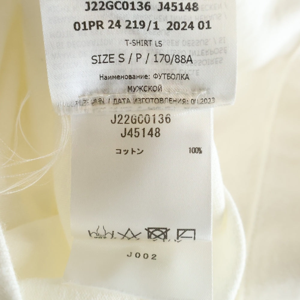 JIL SANDER(ジルサンダー) 24AW フロントロゴプリント クルーネック ロングスリーブ 長袖Tシャツ カットソー ホワイト J22GC0136 J45148