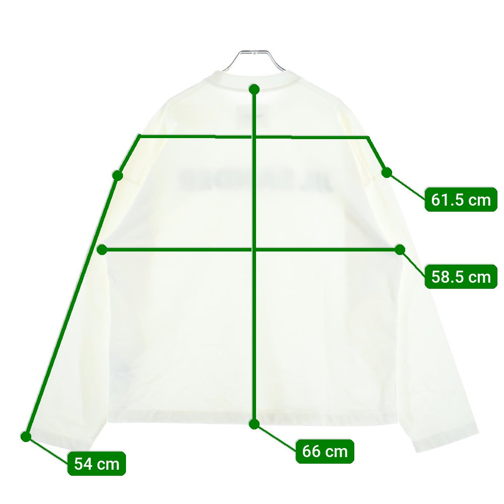 JIL SANDER(ジルサンダー) 24AW フロントロゴプリント クルーネック ロングスリーブ 長袖Tシャツ カットソー ホワイト J22GC0136 J45148