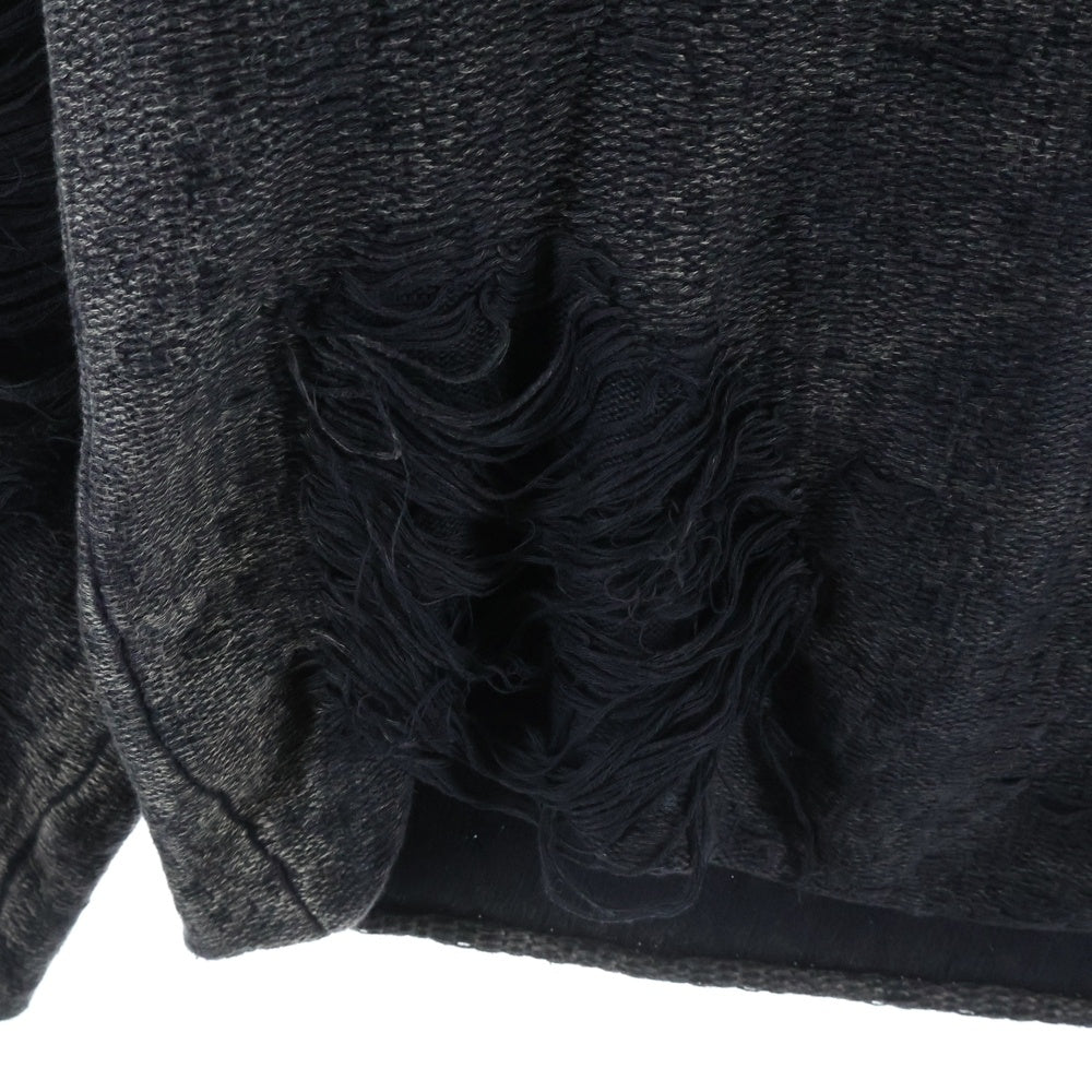 DIESEL(ディーゼル) K-FJORDI-ROUND ダメージ加工クルーネックニット セーター ブラック A21876