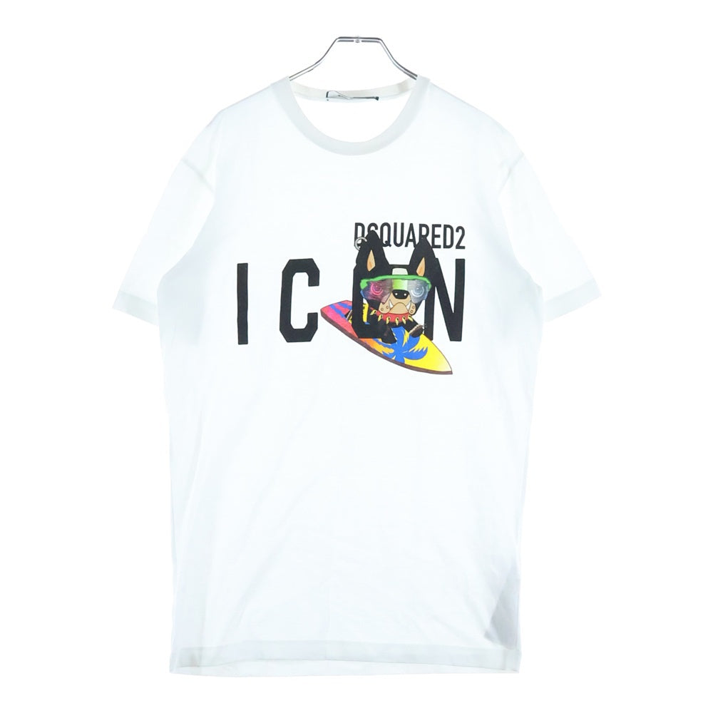 DSQUARED2(ディースクエアード) ICON プリント半袖Tシャツ カットソー ホワイト S79GC0064 S23009