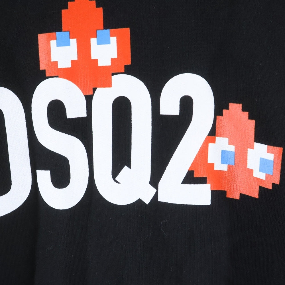DSQUARED2(ディースクエアード) 23AW PAC-MAN CREWNECK COOL SWEATSHIRT パックマン プリントクルーネックスウェット ブラック S71GU0638 S25516