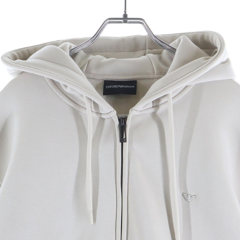 EMPORIO ARMANI(エンポリオアルマーニ) Lyocell Blend Jersey Hooded Sweatshirt With Zip リヨセルブレンド ジャージ フードスウェット ジップパーカー ベージュ 6D1M90 1JOTZ