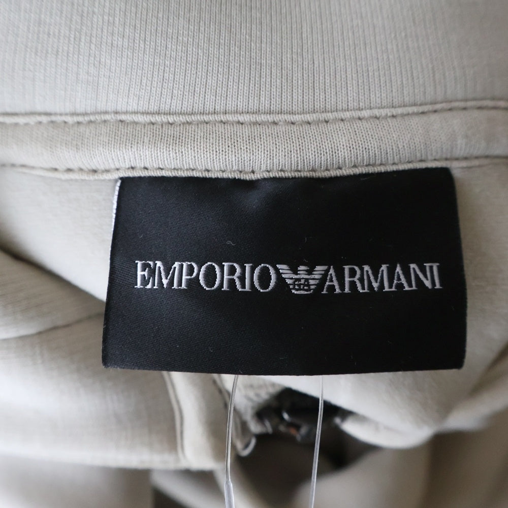 EMPORIO ARMANI(エンポリオアルマーニ) Lyocell Blend Jersey Hooded Sweatshirt With Zip リヨセルブレンド ジャージ フードスウェット ジップパーカー ベージュ 6D1M90 1JOTZ