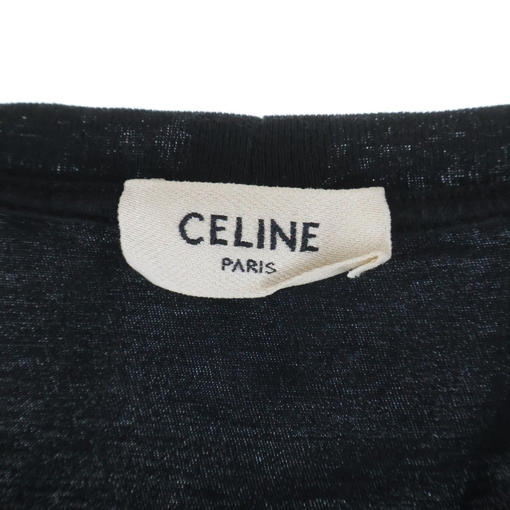 CELINE(セリーヌ) 19SS コットンプリント半袖Tシャツ カットソー ブラック X008375E