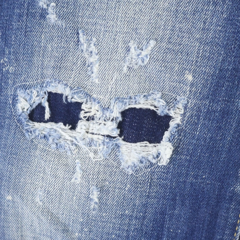 DSQUARED2(ディースクエアード) ボタンフライジーンズ ダメージデニムスキニーパンツ インディゴ S74LB1163