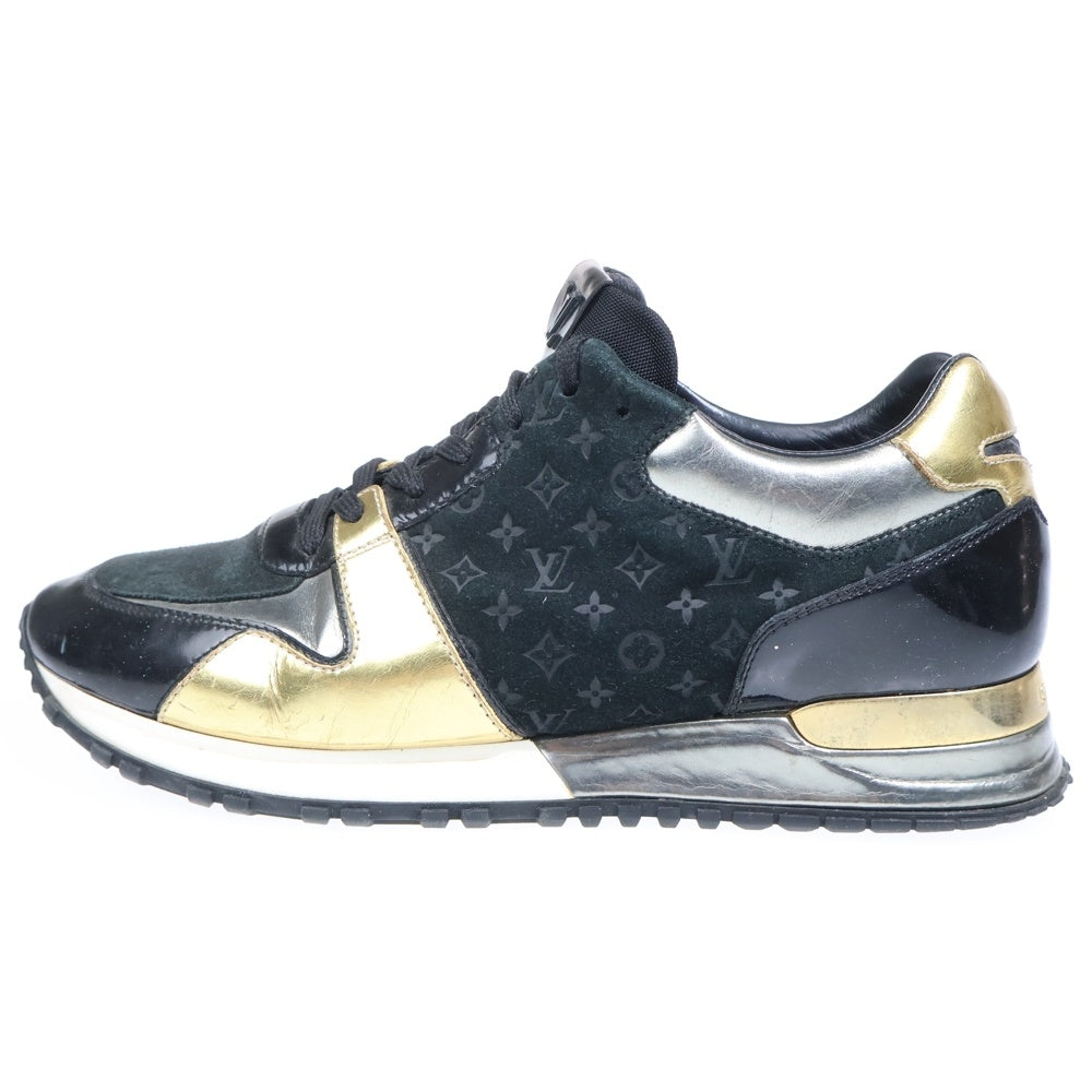 LOUIS VUITTON(ルイヴィトン) ランアウェイ モノグラム パテント スウェードレザー ローカットスニーカー シューズ ブラック/ゴールド レディース