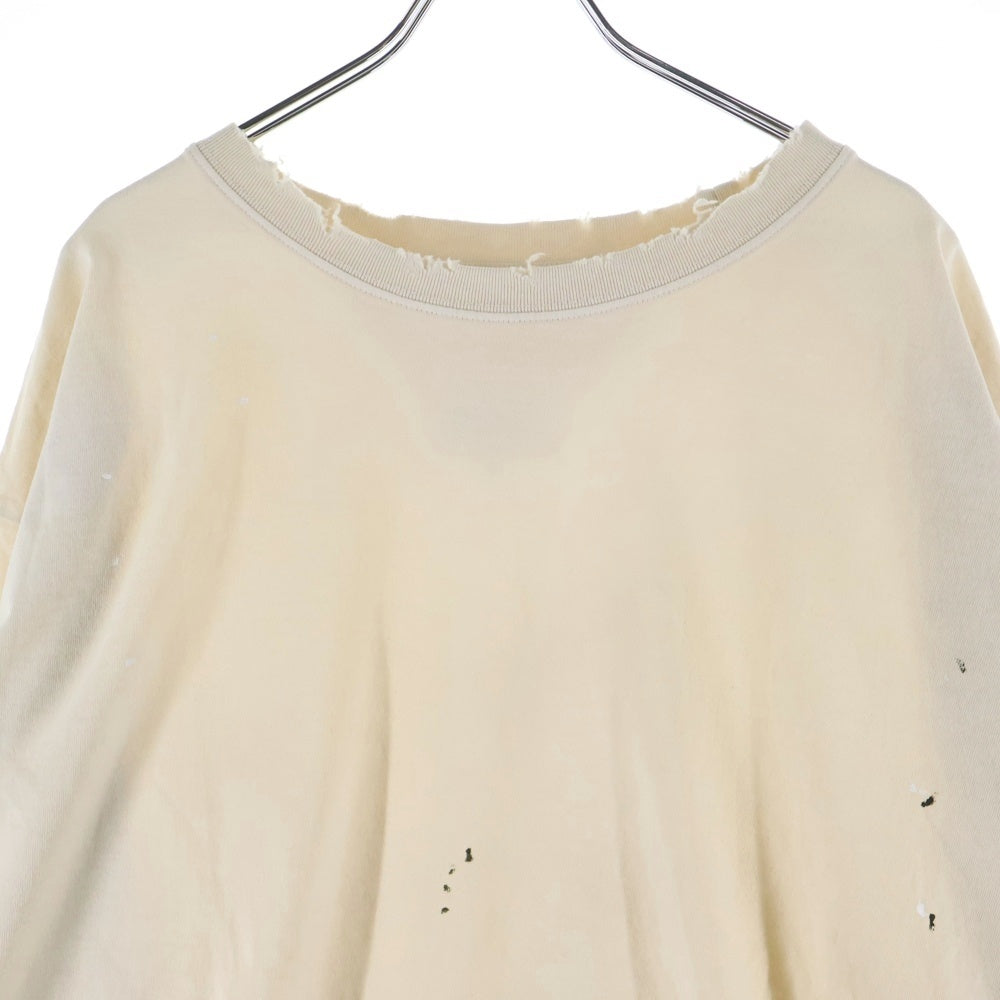 Maison Margiela(メゾンマルジェラ) 24SS ヴィンテージ加工 ラウンドネック 長袖Tシャツ カットソー ベージュ S50GC0696