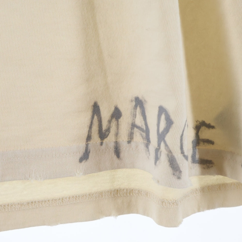 Maison Margiela(メゾンマルジェラ) 24SS ヴィンテージ加工 ラウンドネック 長袖Tシャツ カットソー ベージュ S50GC0696