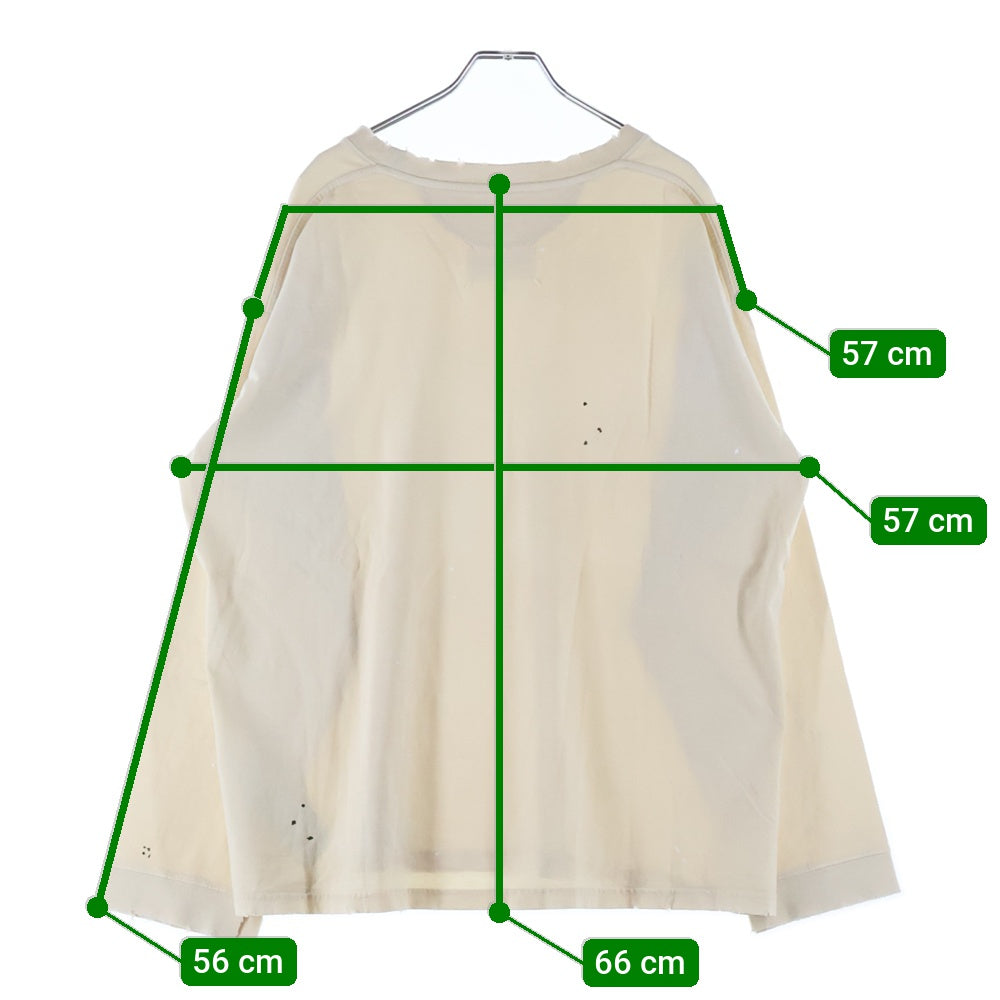 Maison Margiela(メゾンマルジェラ) 24SS ヴィンテージ加工 ラウンドネック 長袖Tシャツ カットソー ベージュ S50GC0696