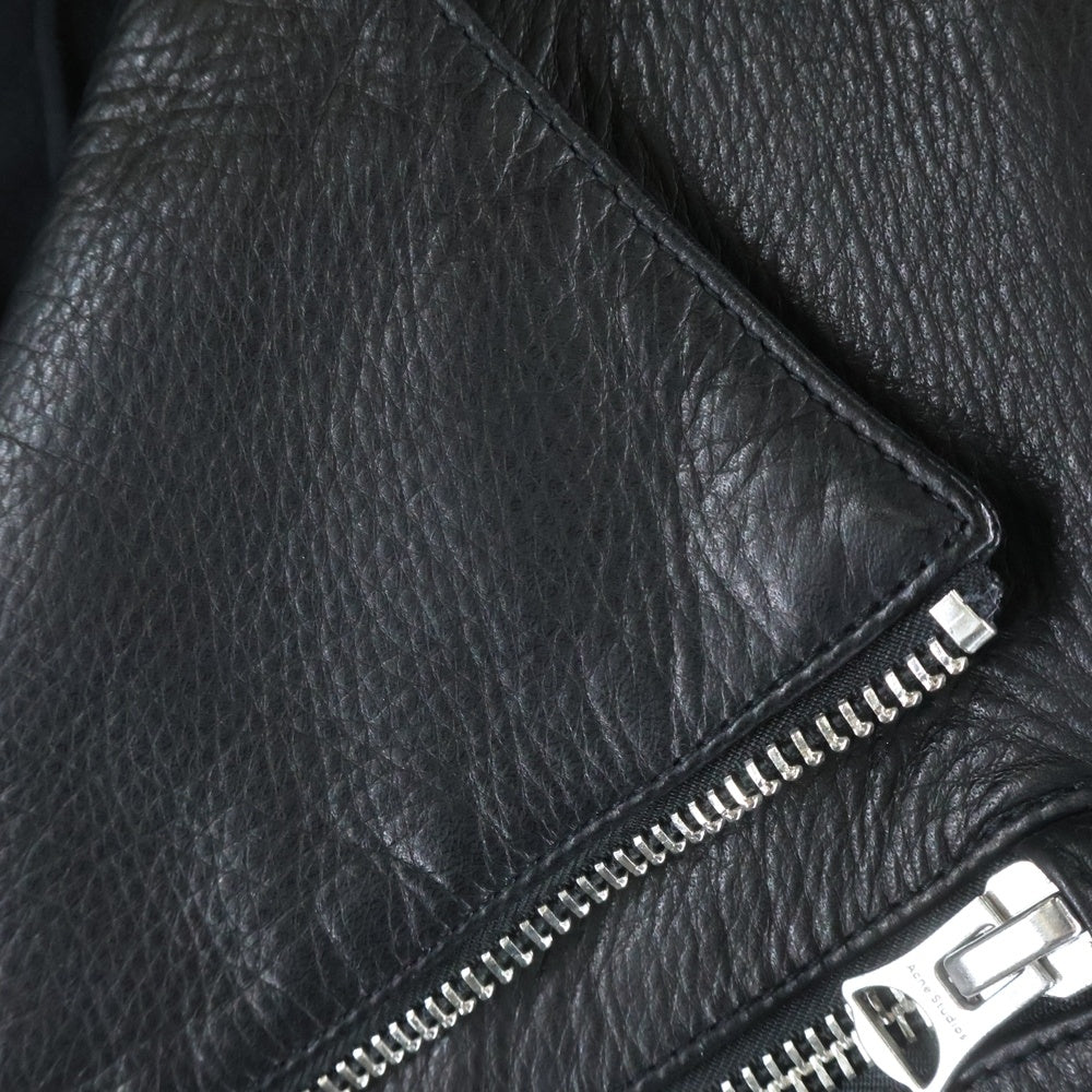 Acne Studios(アクネ ストゥディオズ) スエード切替 ダブルライダース アクセル バイカー レザー ジャケット ブラック AXLPAW7 2AA173