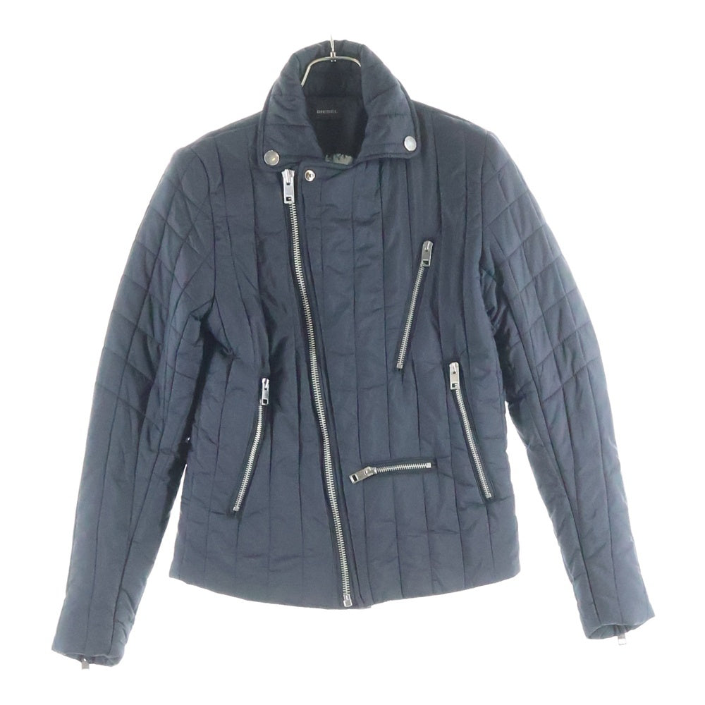 DIESEL(ディーゼル) 中綿入り キルティング ダブルライダースジャケット アウター ブラック