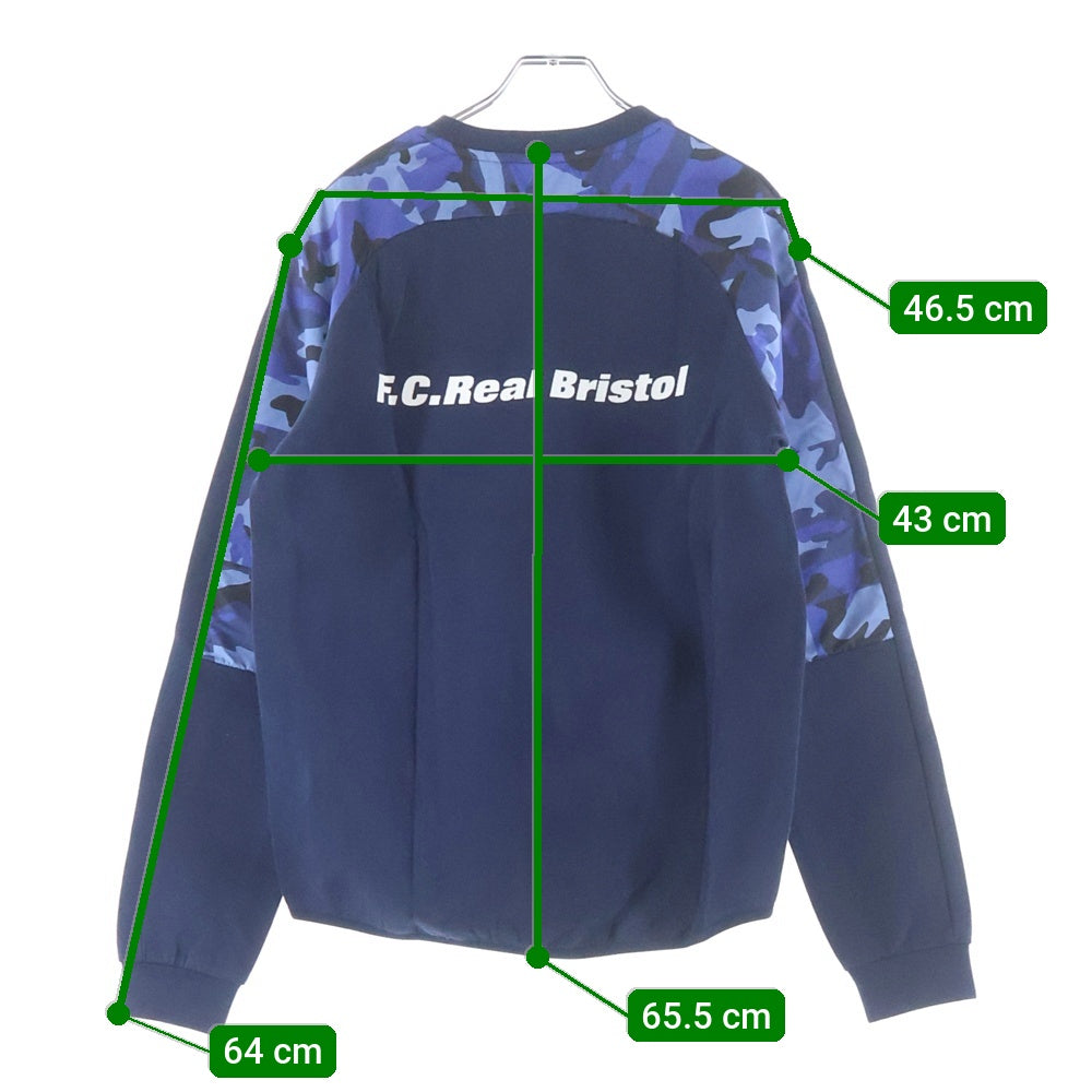 F.C.R.B./F.C.Real Bristol/FCRB(エフシーアールビー/エフシーレアルブリストル) 18AW FCRB SWEAT CREW NECK TOP カモ柄 クルーネック スウェットトレーナー ネイビー