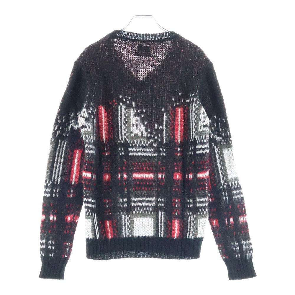 DIESEL(ディーゼル) モヘヤ チェック柄 ニット セーター ブラック