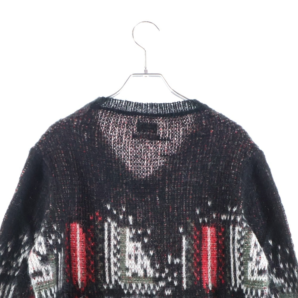 DIESEL(ディーゼル) モヘヤ チェック柄 ニット セーター ブラック