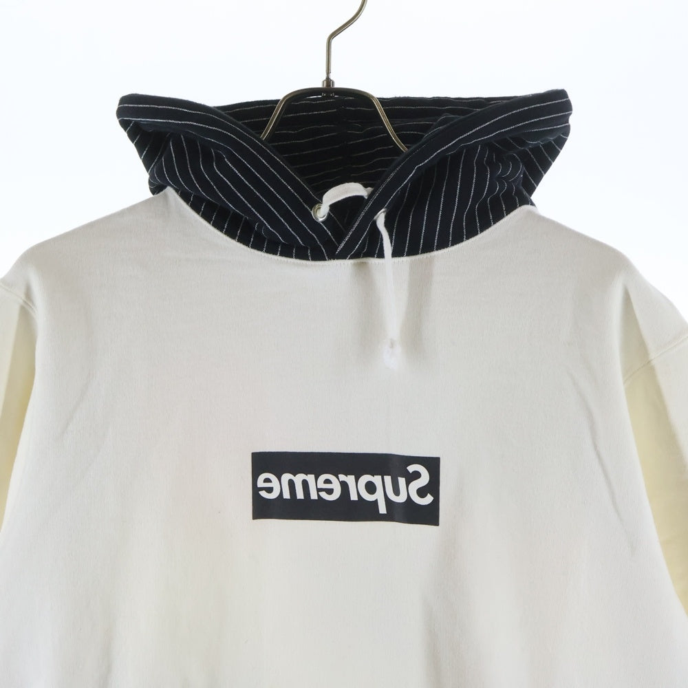 SUPREME(シュプリーム) 14SS×COMME des GARCONS SHIRT Box Logo Pullover Hoodie コムデギャルソン シャツ ボックスロゴ スウェット プルオーバーパーカー ホワイト/ブラック